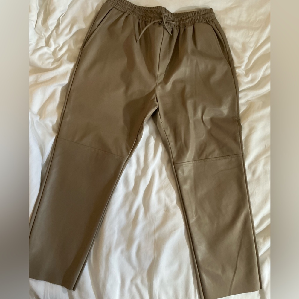 Deluc Vegan Leather Taupe Joggers